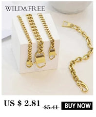 Stainless Steel Necklace Gold Plated Necklaces For Women Punk Style Geometric