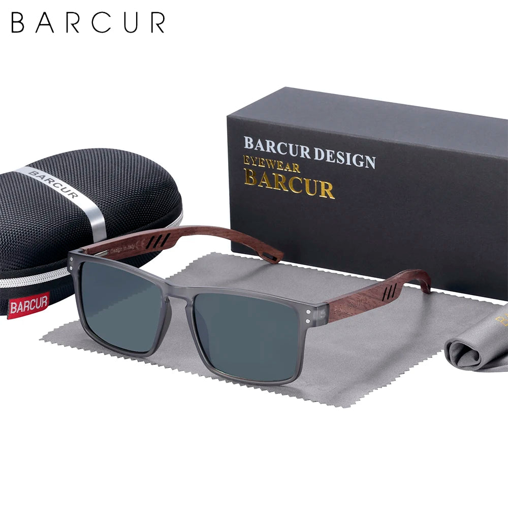 Sunglasses for Men Brand Designer Natural Walnut Wood Sun Glasses