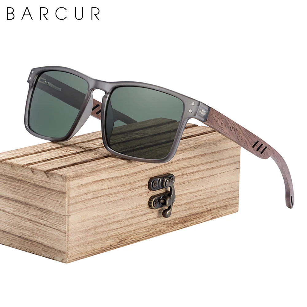 Sunglasses for Men Brand Designer Natural Walnut Wood Sun Glasses