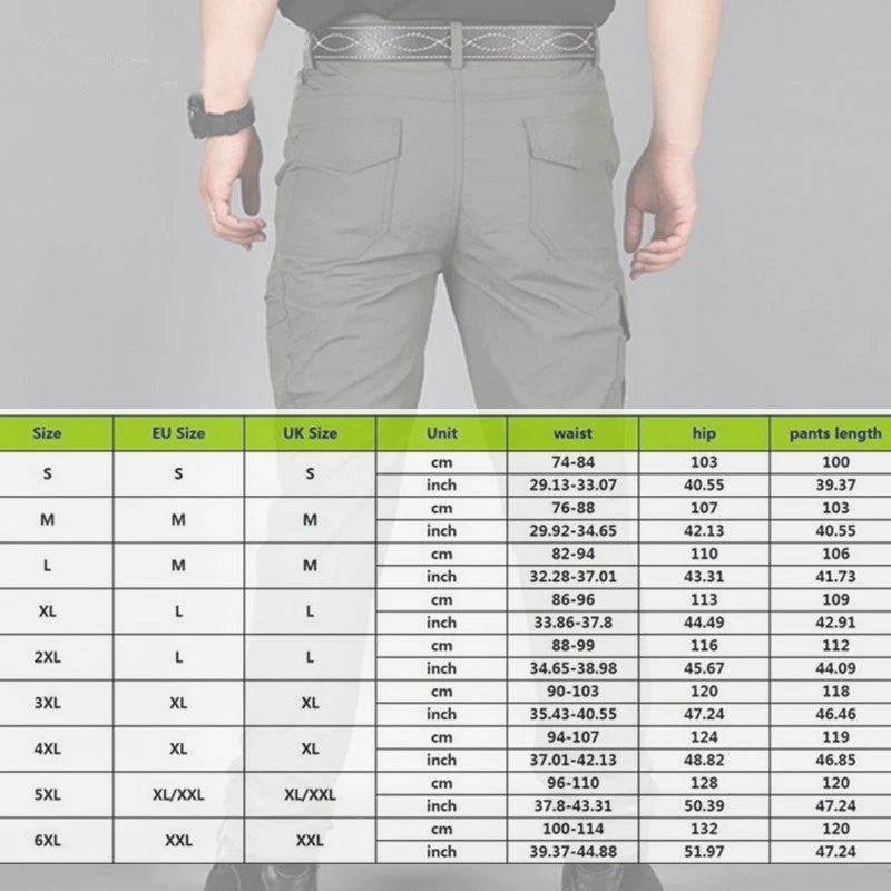 Men Pants Casual Cargo Pants Tactical Trousers Male Plus Size Breathable