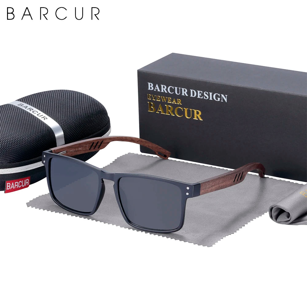 Sunglasses for Men Brand Designer Natural Walnut Wood Sun Glasses