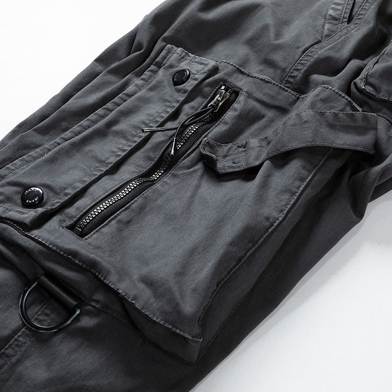 Single Road Mens Cargo Pants Men Techwear Baggy Button Hip Hop