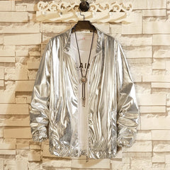 Mens Windbreaker Jackets Nightclub Stage Singer Costume Streetwear