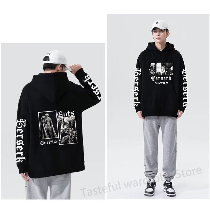 Japan Anime Berserk Hoodies Men Casual Cool Guts Griffith Oversized