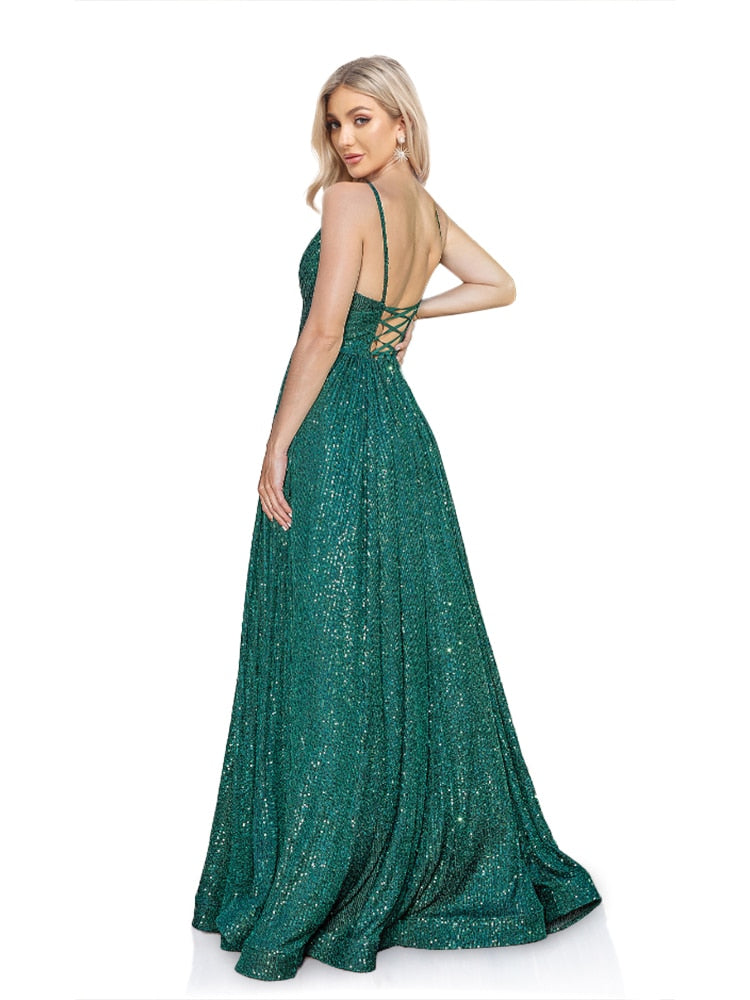 Evening wear Dresses: Long Mermaid Backless Formal Sequin