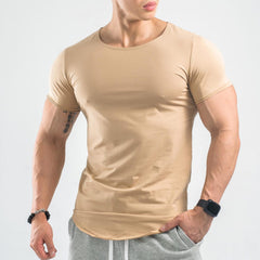 Gym T-shirt Men Fitness Workout Cotton Shirt Male Bodybuilding Running