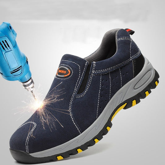 Steel Toe Safety Work Shoes Men Fashion Summer Breathable Slip
