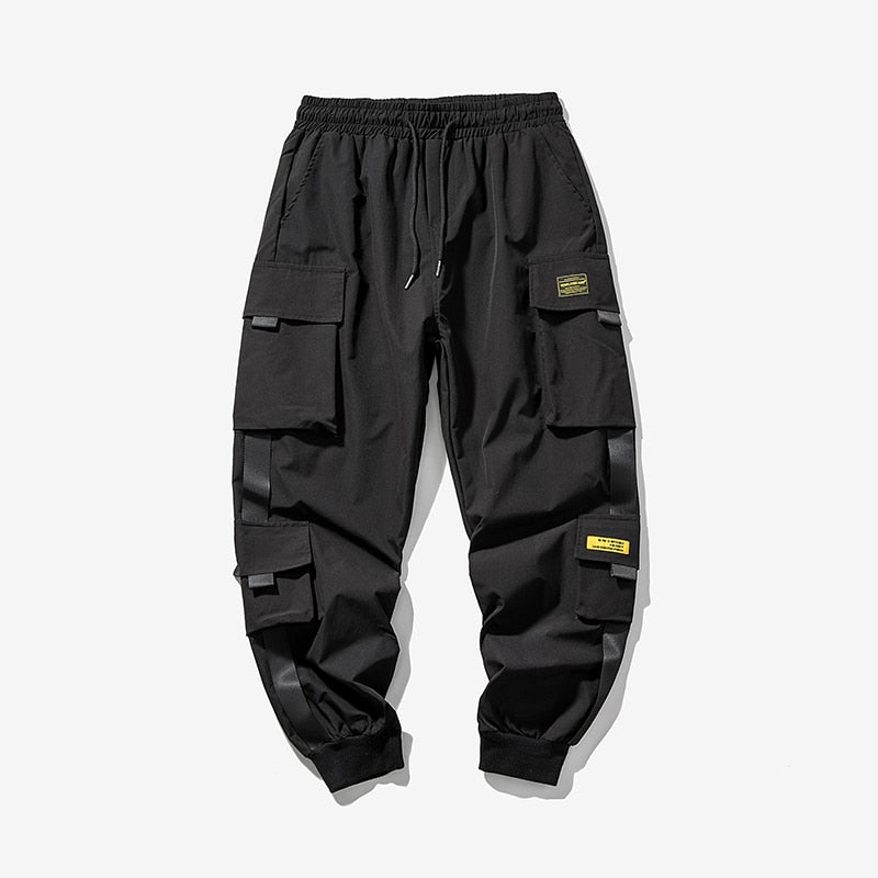 Streetwear Black Mens Harem Joggers Pants Men Cargo Pants Hip Hop