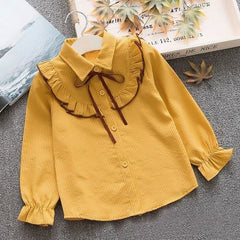Cotton Blouse for Big Girls Striped Clothes Children Long Sleeve School Girl Shirt