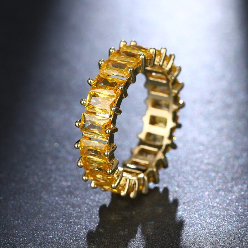 Trendy Elegant Zircon Rings For Women White CZ Crystal
