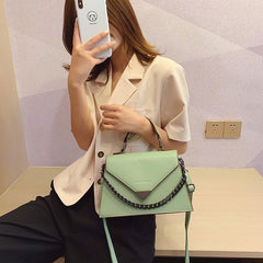 Solid Leather Crossbody Bags For Women Chain Luxury Design