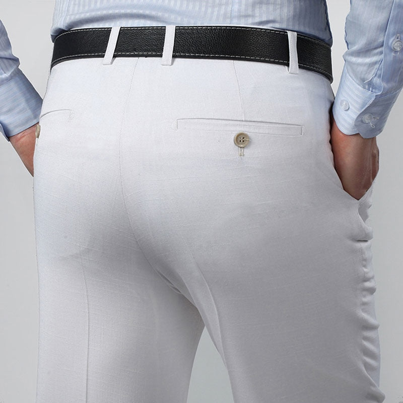 Summer Men Business Thin Silk Pants 29-56 Male Big Size Formal Classic