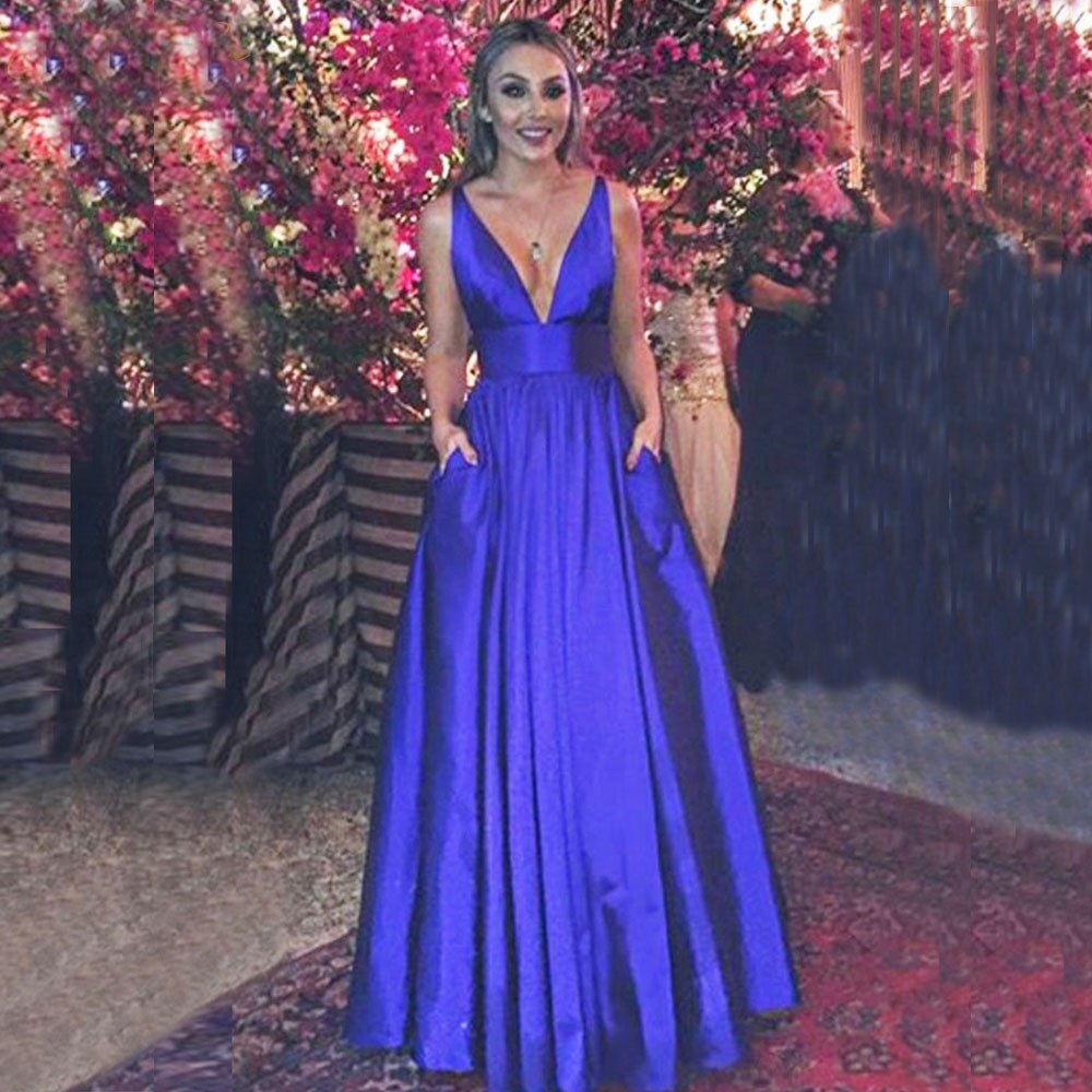 Homecoming Dresses: V-neck Prom party evening dresses