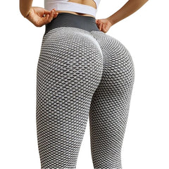 Grid Tights Yoga Pants Women Seamless High Waist Leggings