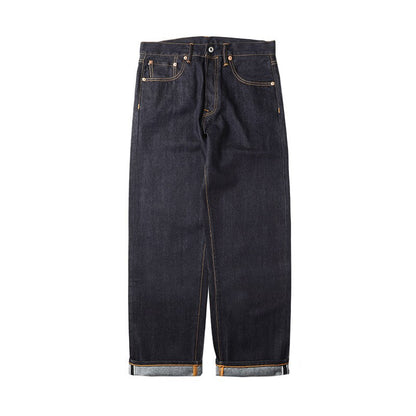 Japan Indigo Selvage Washed Loose Fitting jeans for mens