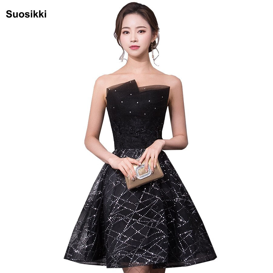 Homecoming Dresses: Short Prom Dresses Backless Lace Up Prom Gown Formal Dress
