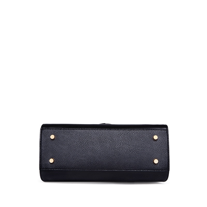 Stock are Ready!!Buy now  Genuine leather Woman bags Purses Totally Black