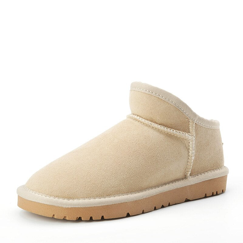 Nature wool real fur mini ankle winter Casual women snow boots