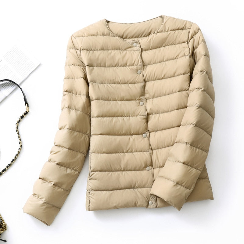 Ultra Light Down Women Matt Fabric Lightweight Coat Warm