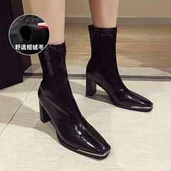 Women shoes ankle boots autumn thick heel high heel non-slip