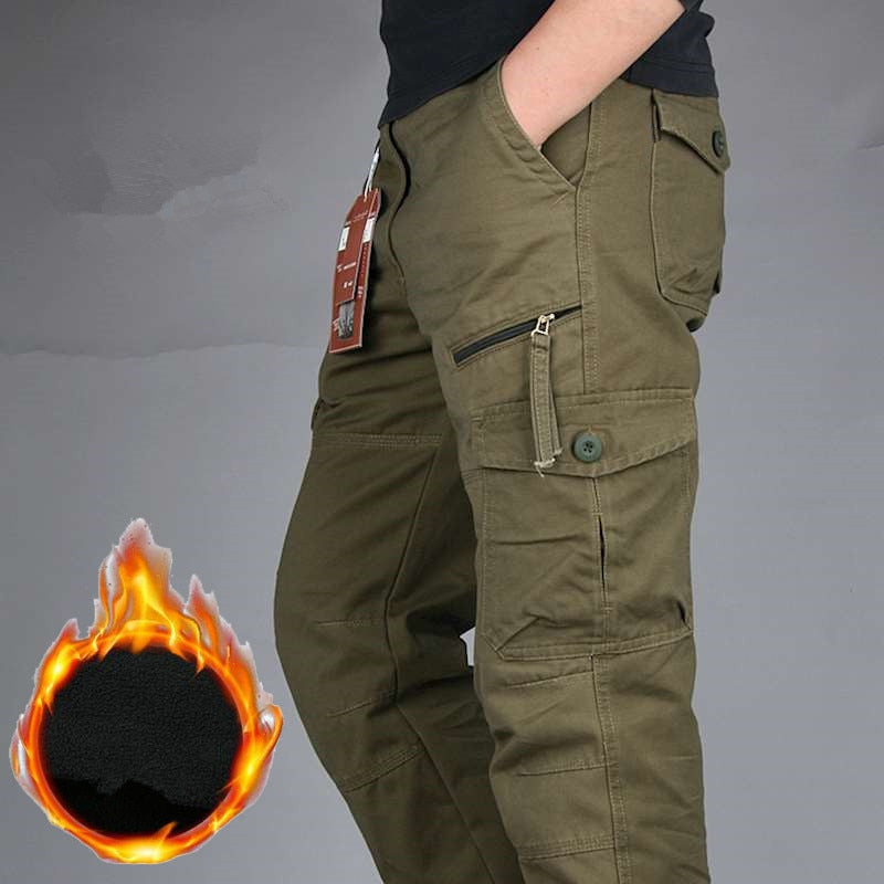 Men Winter Warm Thick Pants Double Layer Fleece Military Army