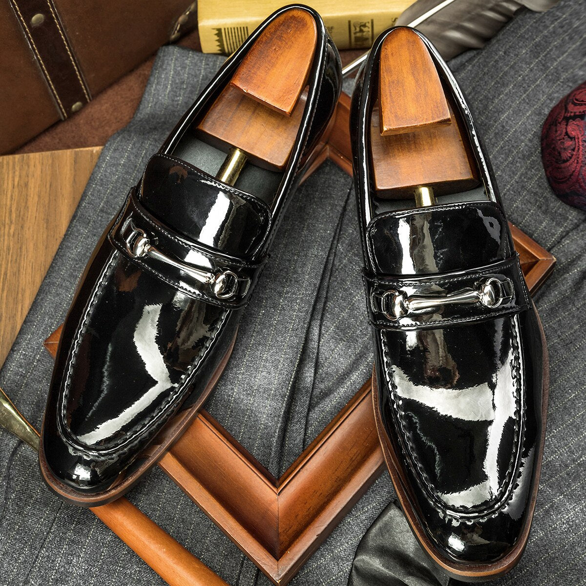 Summer Men Loafers Genuine Leather Formal Dress Shoes