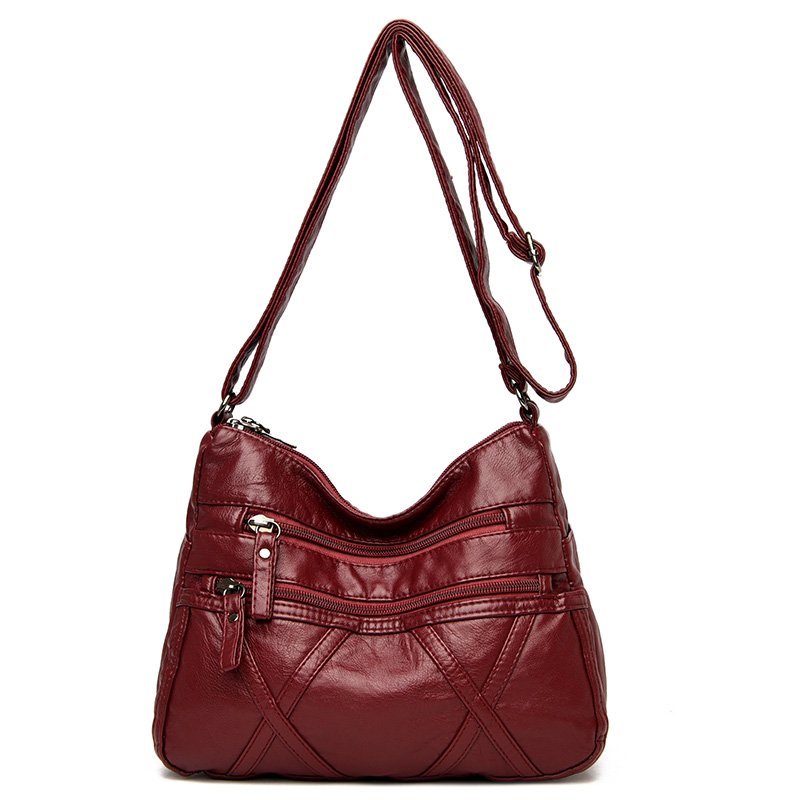 High Quality Women's Soft Leather Shoulder Bags Multi-Layer Classic Crossbody