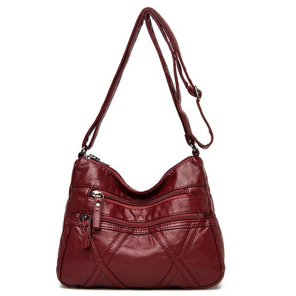 High Quality Women's Soft Leather Shoulder Bags Multi-Layer Classic Crossbody