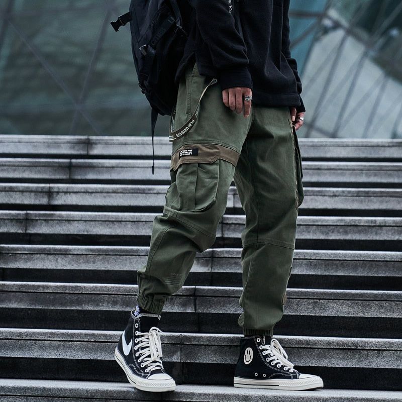 Single Road Mens Cargo Pants Men Fashion Side Pockets Hip Hop