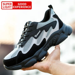 Safety Work Shoes Men Anti-Smashing Indestructible Steel Toe Cap