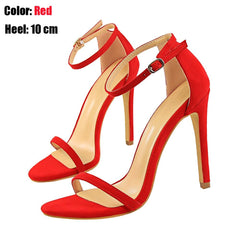 Charming Women Open Toe Ankle Strap Stiletto Heel Dress Sandals Elegant