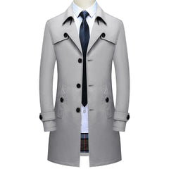 Thoshine Brand Spring Autumn Men Long Trench Coats Superior Quality