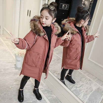 Girl Winter Jacket Kids Outdoor Warm Coat Thick Parka Children Clothing