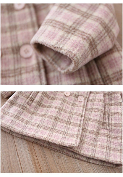 Girl Wool Coat Children Clothes Thick Baby Cotton-Padded