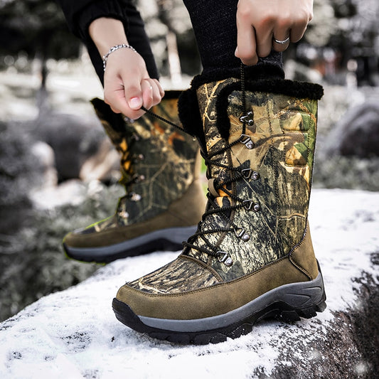 Men Boots Winter Shoes Men Snow Boots Waterproof Non-slip Thick Fur