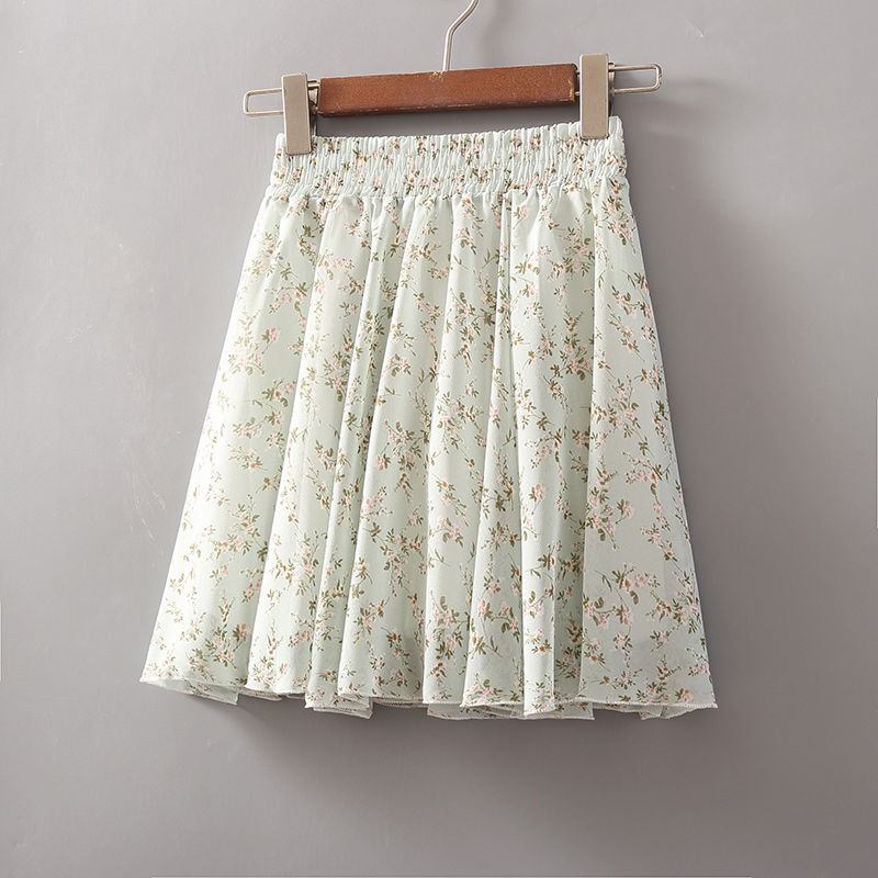 summer big swing skirt high waist chiffon A-line short skirt umbrella skirt