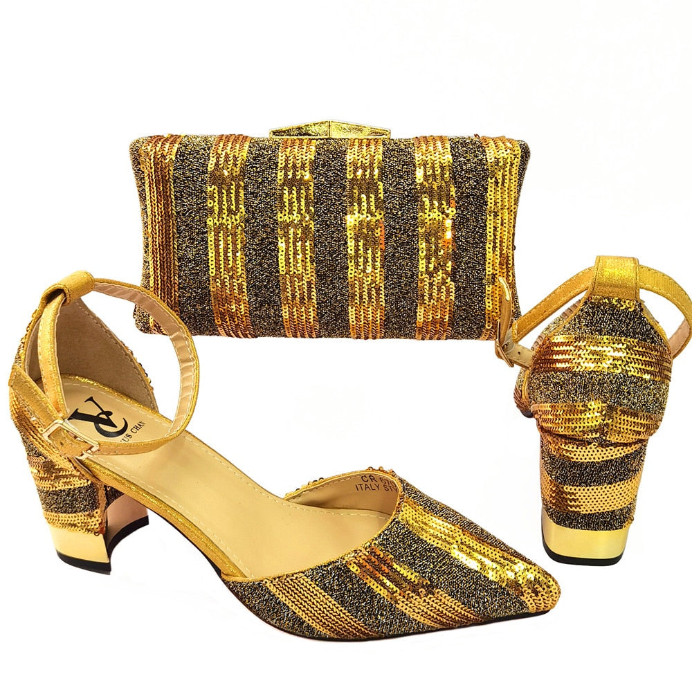 Nigerian Shoes and Matching Bags Sales In Women Matching Shoes and Bag Set for Party Wedding Shoes for Women Bride