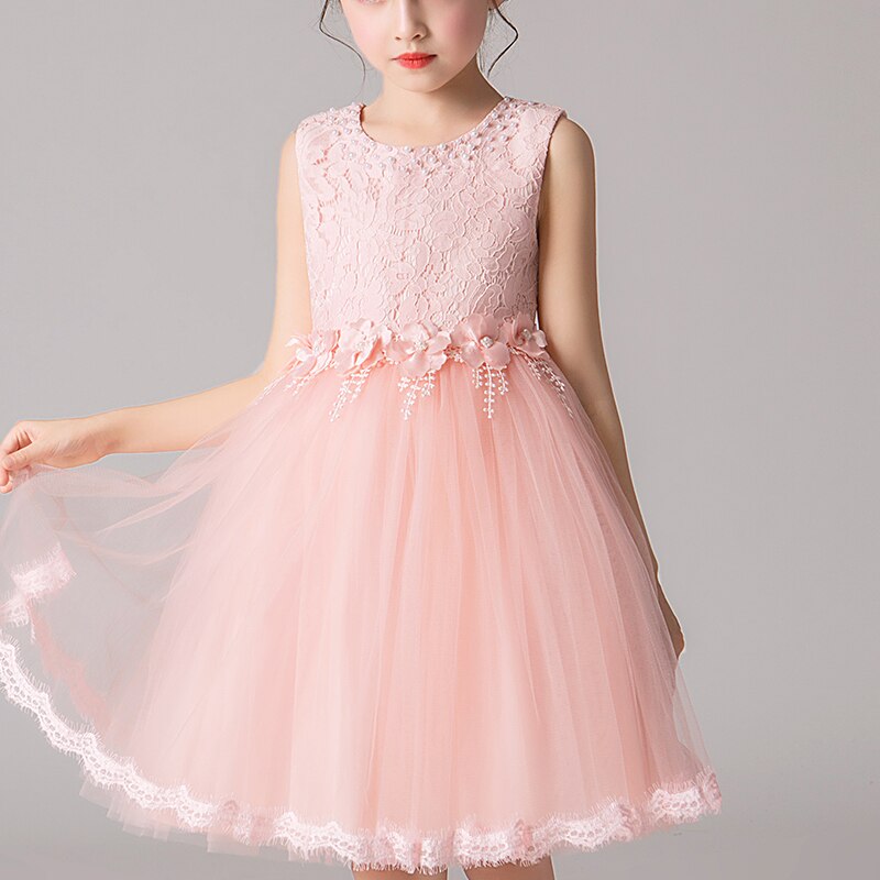 Kids Girls‘ Dress Wedding Party Clothes Flower Beading Gown Princess Summer