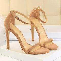 Charming Women Open Toe Ankle Strap Stiletto Heel Dress Sandals Elegant