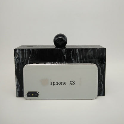 Marbling Art Pattern Acrylic Wallet Round Handle Evening Bags Women Clutch