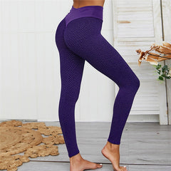 Grid Tights Yoga Pants Women Seamless High Waist Leggings