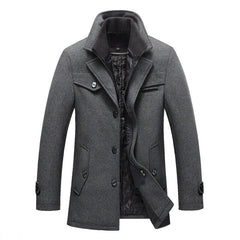 Wool Coat Slim Fit Jackets Mens Casual Warm Outerwear Jacket and coat