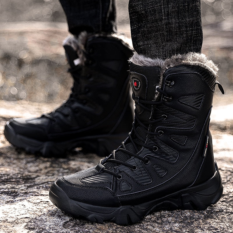 Winter Waterproof Men Boots Plush Super Warm Snow Boots Men Sneakers