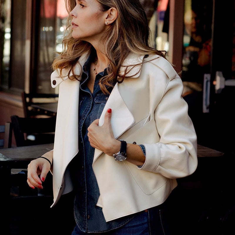 Winter Autumn Women's Leather Wallet Jacket