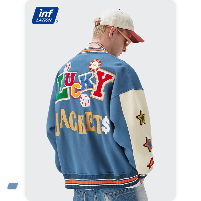 Streetwear Vintage Baseball Jacket Men High Quality Towel Embroidery