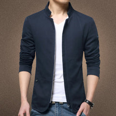 Mens Jacket Fashion Standing Collar Jacket Coats Men Slim Fit Business