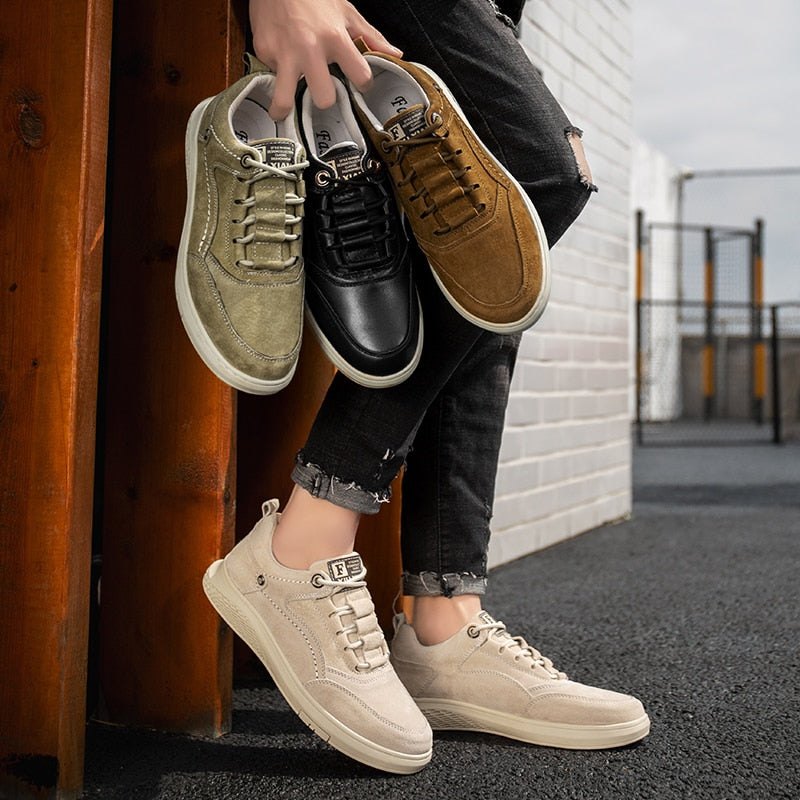 Fashion Men Shoes Genuine Leather Loafers Breathable  lace up comfortable