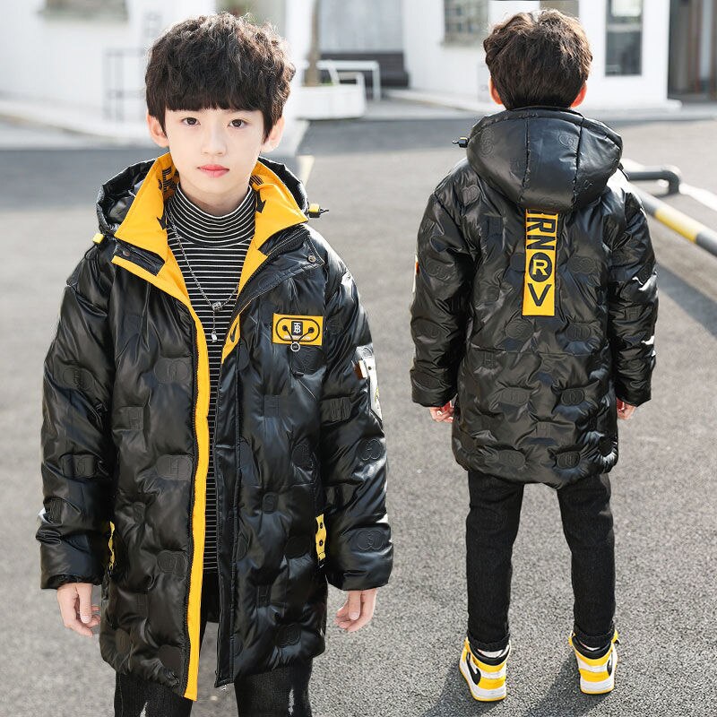 Winter Jacket For Boys Children Coat Fashion Hooded Warm Letters Print