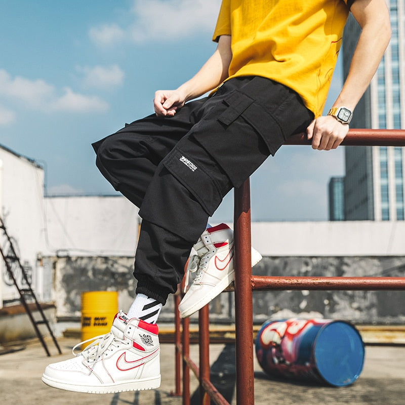 Streetwear Mens Hip Hop Jogging Pants Casual Men Trousers Big Size Loose