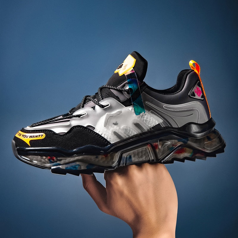 Fashion Men Sneakers Street Style Breathable Men Shoes Chunky Spring